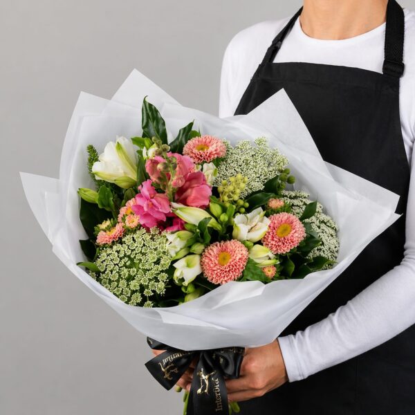 Pink Garden Bouquet arranged