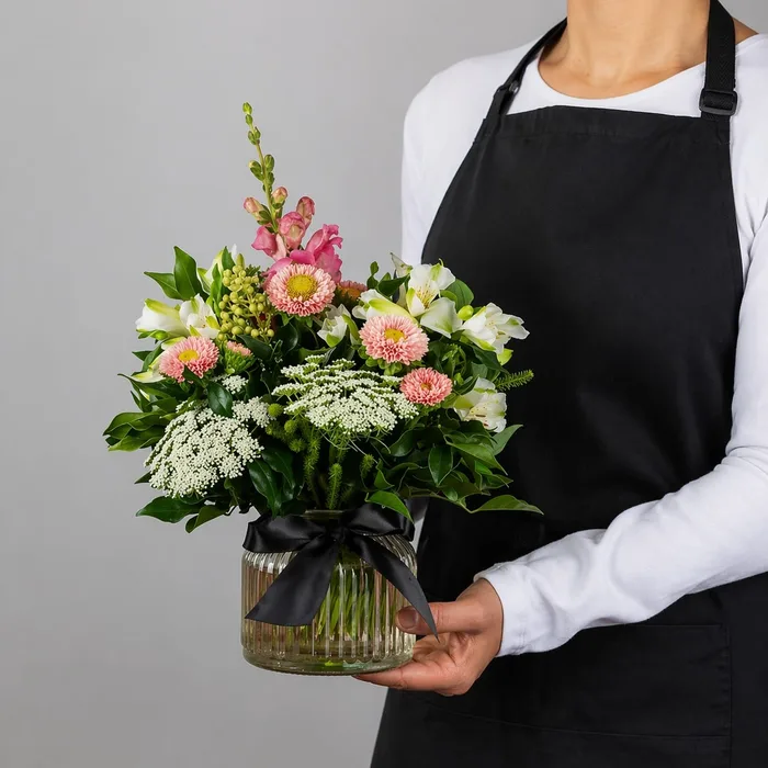 Pink Vase Arrangement arranged