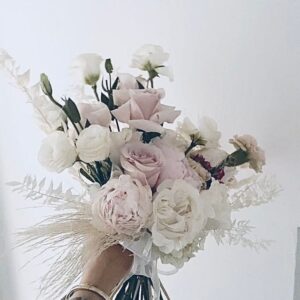 Peony , rose and Catnation bridal Bouquet