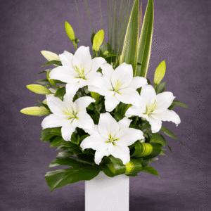 Elegant White Lilies in Minimalist Vase