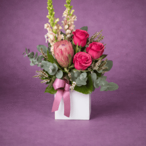 Floral Arrangement in a White Box