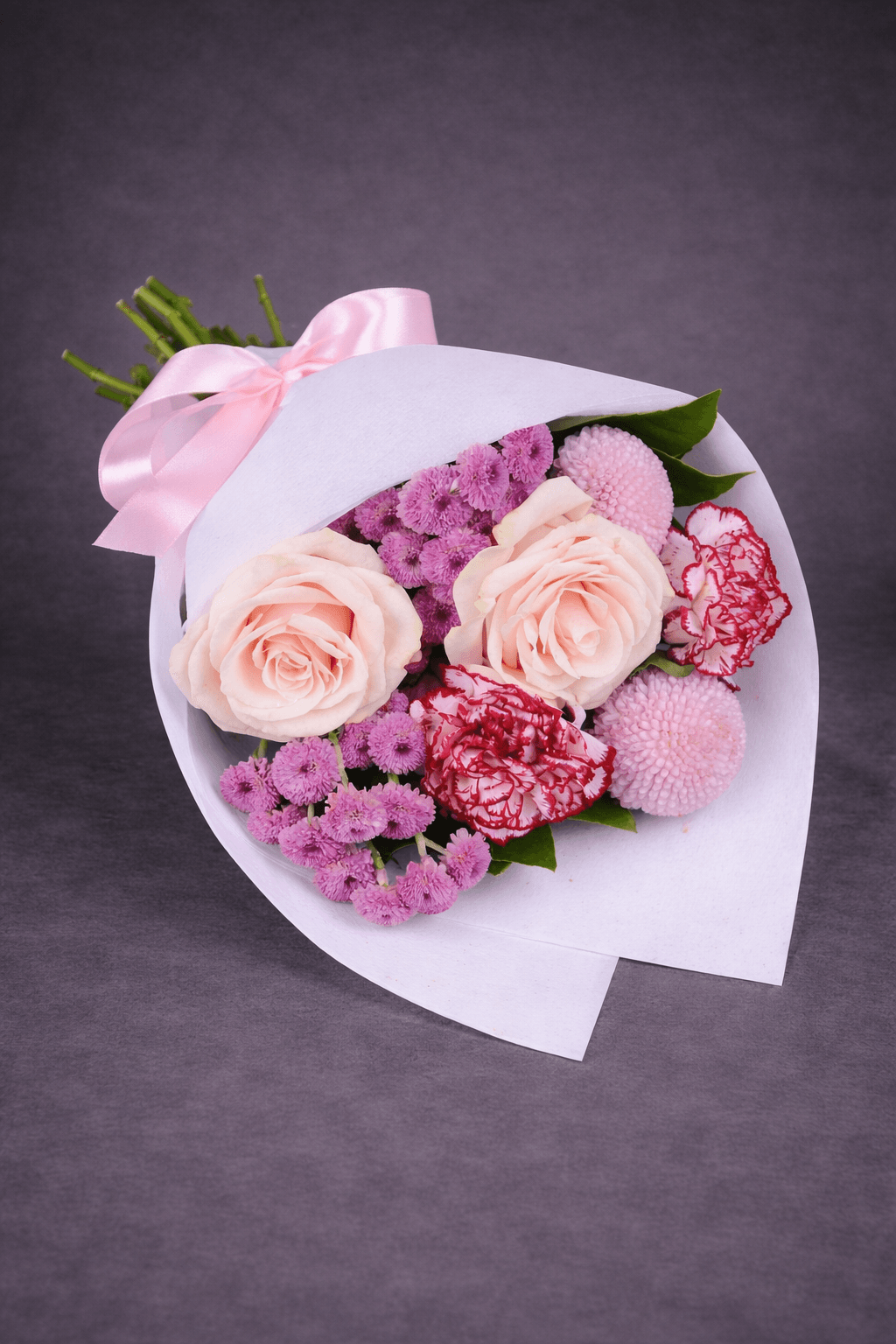 Soft Pink Blooms in Crisp Wrap