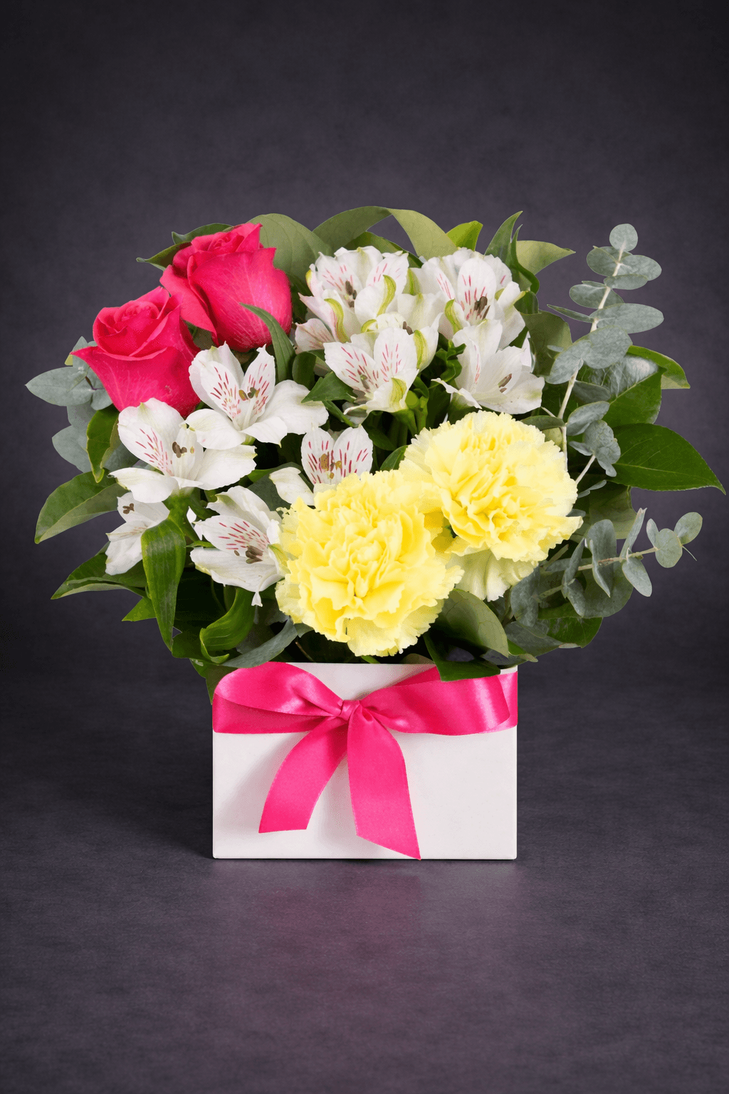 Vibrant Bouquet in a White Box arranged by Floral Designs, St Peters